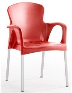 Sillón SENA, apilable, polipropileno rojo*