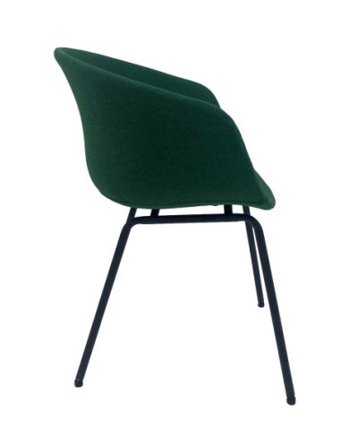 Sillón KIEL, metal, tapizado tejido verde