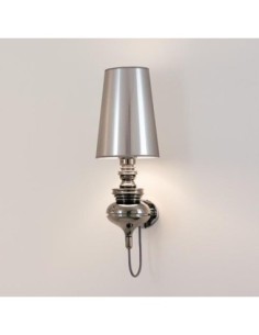 Lámpara LOUVRE, aplique de pared, cromado, pantalla plata