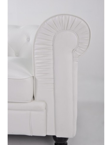 Sofá CHESTER, 2 plazas, similpiel blanca