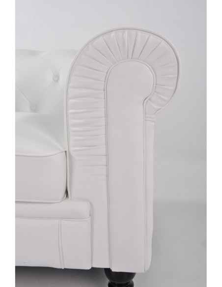 Sofá CHESTER, 2 plazas, similpiel blanca