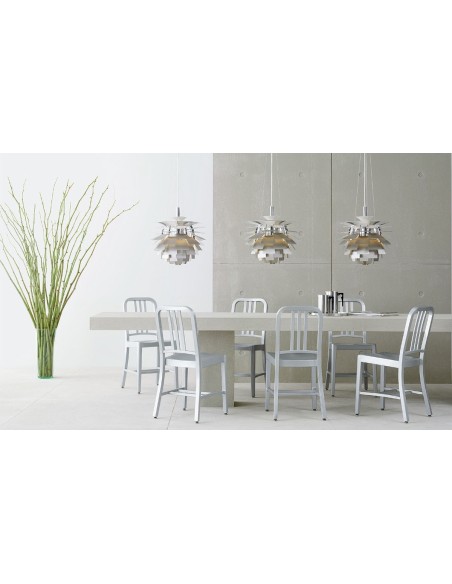 Lámpara ARTIC, aluminio, plata, 70 cms. de diámetro