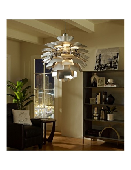 Lámpara ARTIC, aluminio, plata, 70 cms. de diámetro