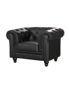 Sillón CHESTER, similpiel negra