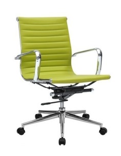 Sillón de oficina NICK, giratorio, regulación de altura, basculante, similpiel verde