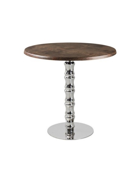 Mesa KARNAK, acero inox., tapa de 70 cms. Color a elegir