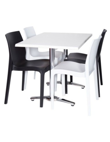 Base de mesa ROMA, rectangular, inoxidable y aluminio ( Ver también 110.BROMART )