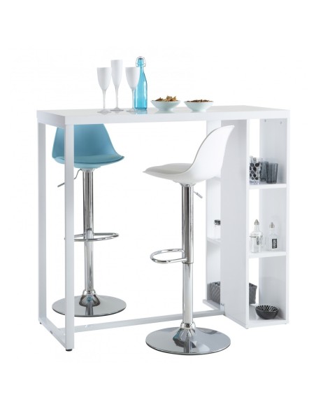 Taburete TOW RG, cromado, polipropileno y cojín blanco