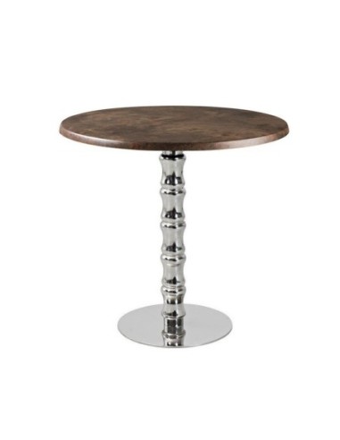 Mesa KARNAK, acero inox., tapa de 70 cms. Color a elegir