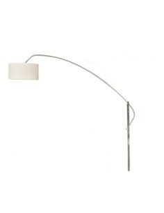 Lámpara OMEGA, pie de salón, cromada, mármol, pantalla blanca 2