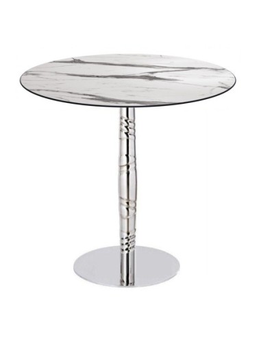 Mesa LUXOR, acero inox., tapa de 70 cms. Color a elegir