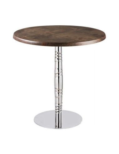 Mesa LUXOR, acero inox., tapa de 70 cms. Color a elegir