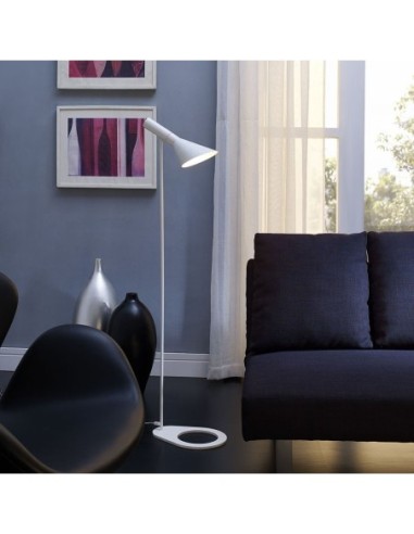 Lámpara JACOB, pie salón, blanca