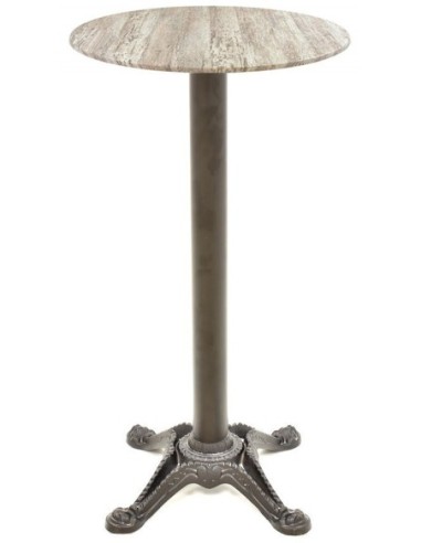 Mesa alta RODANO, negra, base 110 cms y tapa de 70 cms. Color a elegir