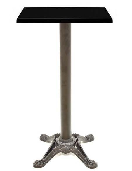 Mesa alta RODANO, negra, base 110 cms y tapa de 60x60 cms. Color a elegir