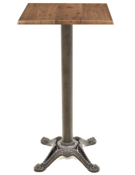 Mesa alta RODANO, negra, base 110 cms y tapa de 60x60 cms. Color a elegir