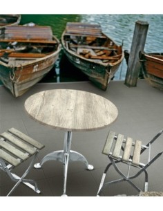 Tablero de mesa Werzalit Alemania, PONDEROSA BLANCO 178, 70 cms de diámetro*.