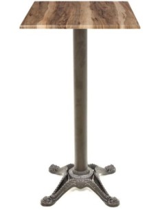 Mesa alta RODANO, negra, base 110 cms y tapa de 70x70 cms. Color a elegir