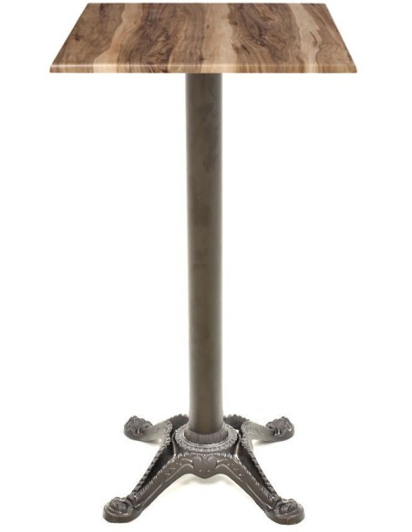 Mesa alta RODANO, negra, base 110 cms y tapa de 70x70 cms. Color a elegir