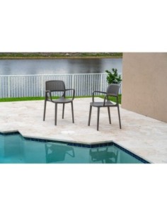 Sillón VERDI, apilable, polipropileno antracita 2