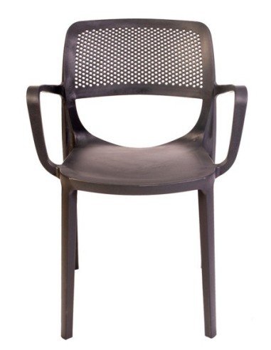 Sillón VERDI, apilable, polipropileno antracita