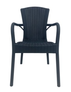 Sillón NESTOR, apilable, polipropileno antracita 2