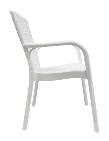 Sillón NESTOR, apilable, polipropileno blanco