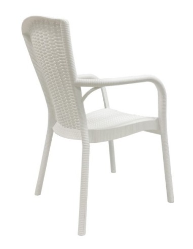 Sillón NESTOR, apilable, polipropileno blanco