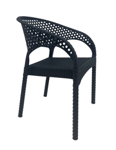 Sillón CALVIN, apilable, polipropileno antracita