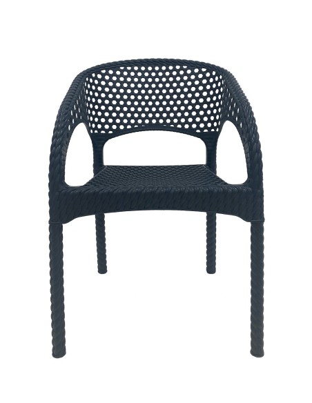 Sillón CALVIN, apilable, polipropileno antracita