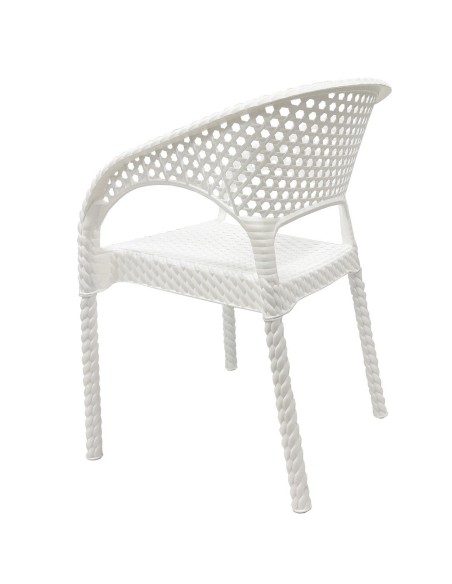 Sillón CALVIN, apilable, polipropileno blanco