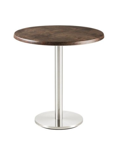 Mesa BENAGIL, acero inoxidable, base de 72 cms y tapa 60 cms. Color a elegir