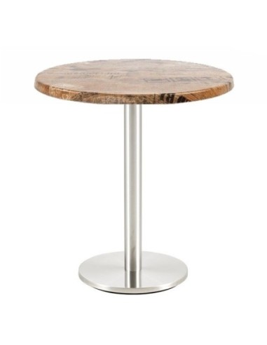 Mesa BENAGIL, acero inoxidable, base de 72 cms y tapa 70 cms. Color a elegir