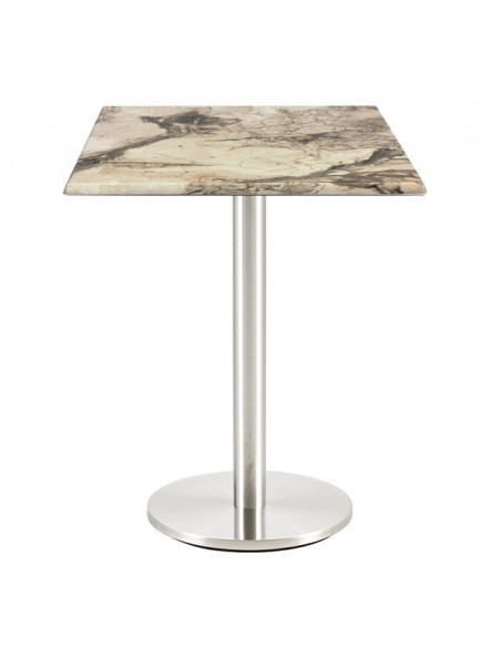 Mesa BENAGIL, acero inoxidable, base de 72 cms y tapa 70 x 70 cms. Color a elegir