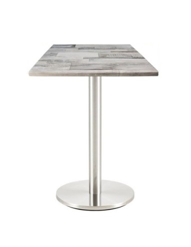 Mesa BENAGIL, acero inoxidable, base de 72 cms y tapa 60 x 60 cms. Color a elegir
