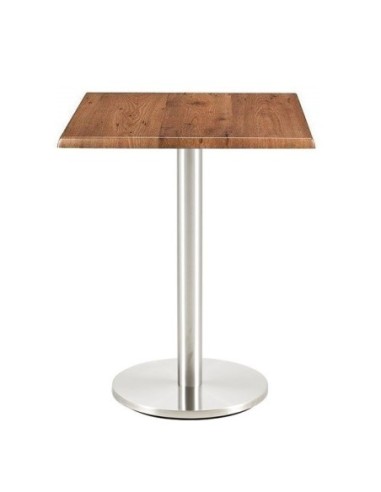 Mesa BENAGIL, acero inoxidable, base de 72 cms y tapa 60 x 60 cms. Color a elegir