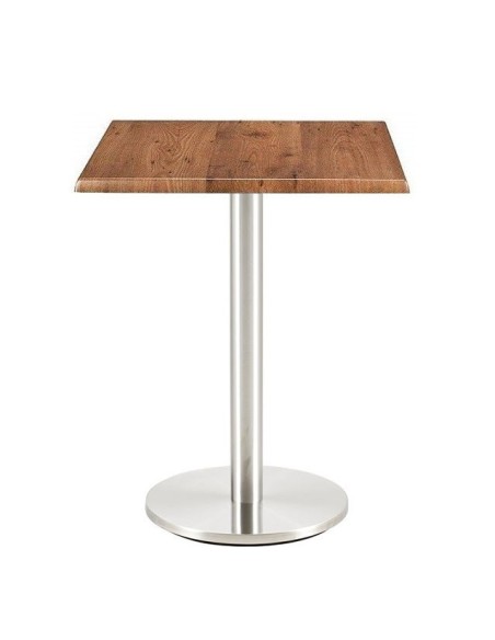 Mesa BENAGIL, acero inoxidable, base de 72 cms y tapa 60 x 60 cms. Color a elegir