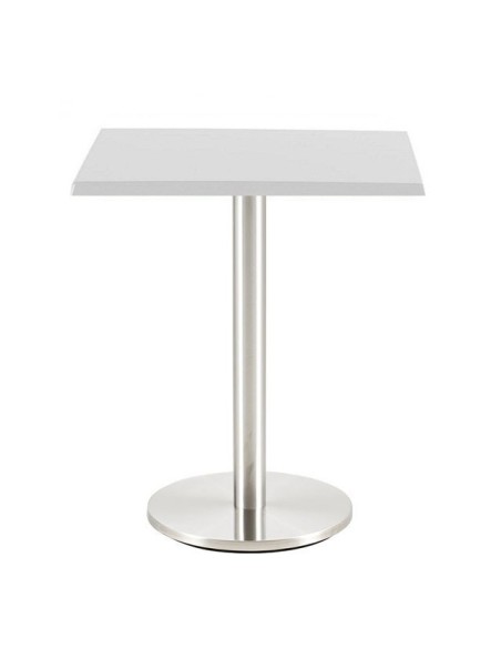 Mesa BENAGIL, acero inoxidable, base de 72 cms y tapa 80 x 80 cms. Color a elegir