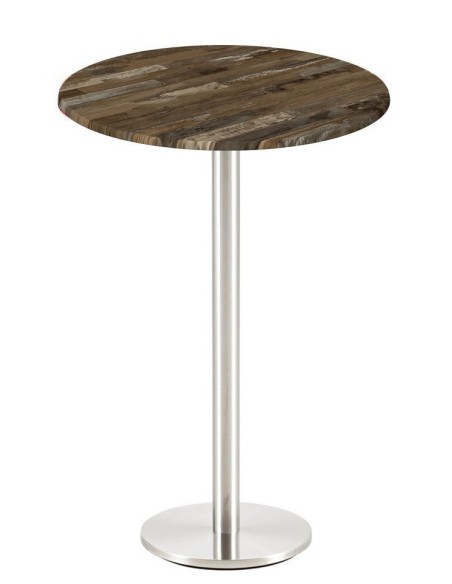 Mesa BENAGIL, alta, acero inoxidable, base de 110 cms y tapa 60 cms. Color a elegir