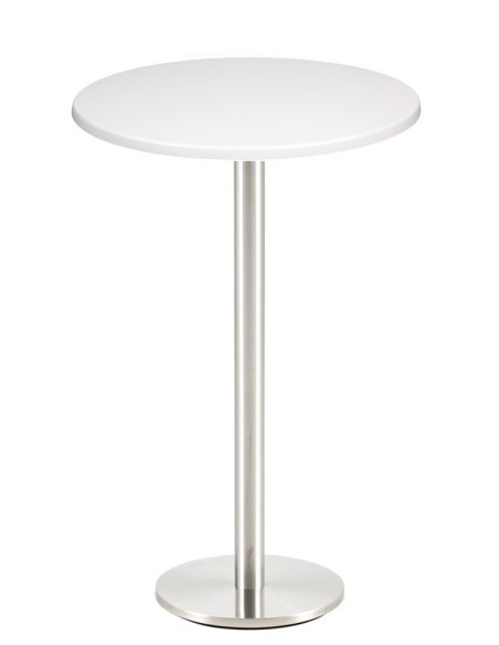 Mesa BENAGIL, alta, acero inoxidable, base de 110 cms y tapa 70 cms. Color a elegir