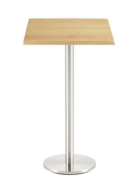 Mesa BENAGIL, alta, acero inoxidable, base de 110 cms y tapa 70 x 70 cms. Color a elegir