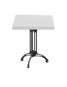 Mesa EIFFEL NEW, aluminio, 3 pies, negra, base de 70 cms y tapa 60 x 60 cms. Color a elegir