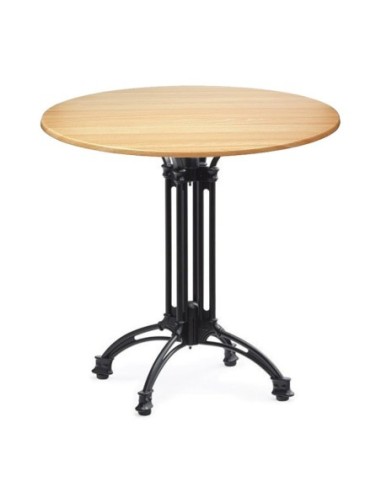 Mesa EIFFEL NEW, aluminio, 4 pies, negra, base de 70 cms y tapa 70 cms. Color a elegir