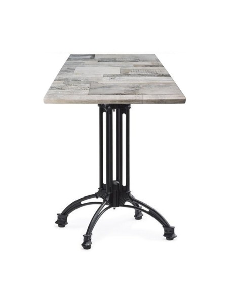 Mesa EIFFEL NEW, aluminio, 4 pies, negra, base de 70 cms y tapa 60 x 60 cms. Color a elegir