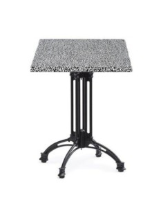 Mesa EIFFEL NEW, aluminio, 4 pies, negra, base de 70 cms y tapa 60 x 60 cms. Color a elegir 2