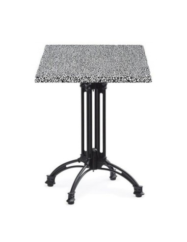 Mesa EIFFEL NEW, aluminio, 4 pies, negra, base de 70 cms y tapa 60 x 60 cms. Color a elegir