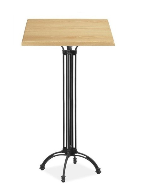 Mesa EIFFEL NEW, alta, aluminio, 4 pies, negra, base de 108 cms y tapa 60 x 60 cms. Color a elegir