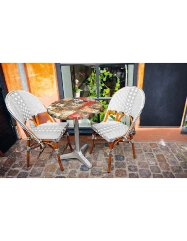 Tablero de mesa Werzalit Alemania, BABYLON 213, 60 cms de diámetro*.