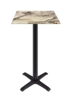 Mesa CARIBE, alta, negra, base de 110 cms y tapa de 60 x 60 cms. Color a elegir