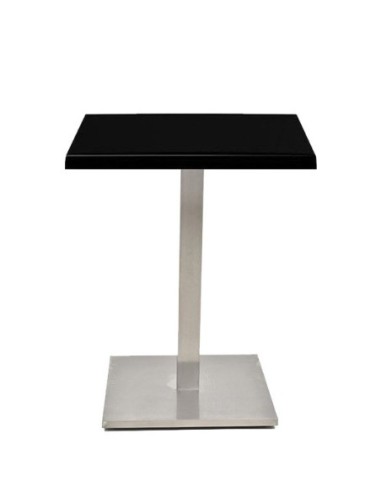 Mesa IPANEMA, acero inoxidable, base de 72 cms y tapa 60 x 60 cms. Color a elegir